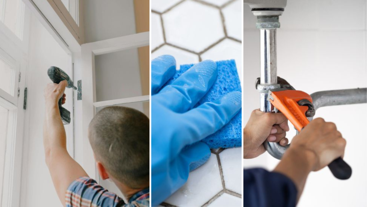 Top 10 Home Improvement Projects People Put Off the Most, like plumbing, grout, and weatherization